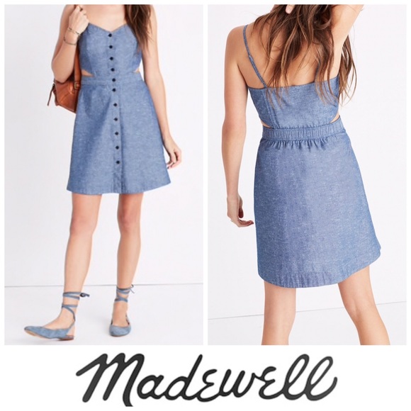 Madewell Dresses & Skirts - Madewell Chambray Cami Mini Dress Cutout Size 14